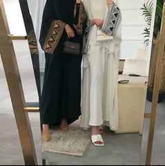 Graceful Embroidered Upper Abaya – Elegant Statement Modest Wear
