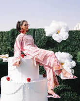 Radiant Pink Mosaic Premium digital printed lawn 2-Piece Set