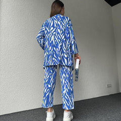 Stylish Zebra Print Coordinated Set Trendy Gown & Trousers
