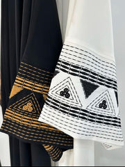 Graceful Embroidered Upper Abaya – Elegant Statement Modest Wear