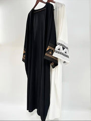 Graceful Embroidered Upper Abaya – Elegant Statement Modest Wear