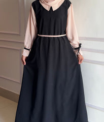 Noir Grace Abaya With Premium Stole – Elegant Luxury Modest Wear