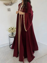 Gul-e-Dil Maroon Embroidered Abaya – Elegant Modest Premium Wear