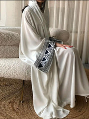 Graceful Embroidered Upper Abaya – Elegant Statement Modest Wear