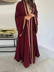 Gul-e-Dil Maroon Embroidered Abaya – Elegant Modest Premium Wear