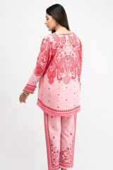 Dilkash Red Premium Digital Printed Lawn 2-Piece Kurta Set