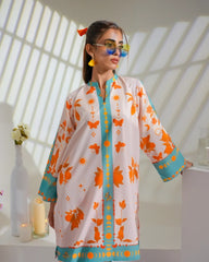 Vibrant Orange Botanical & Celestial Bold Orange Print