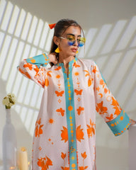 Vibrant Orange Botanical & Celestial Bold Orange Print