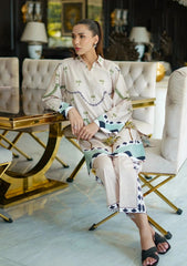Contemporary Beige Palm Moti Premium digital printed lawn 2-Piece Set