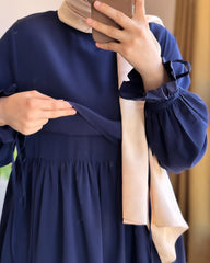 Sapphire Grace Abaya – Elegant Modest Luxury Wear (Without Stole)