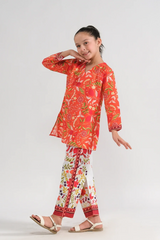 Marrakech Sunset Embroidered 2-Piece Suit for Girls | Festive & Eid Ready 2025