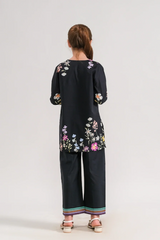 Floral Nocturne Embroidered 2-Piece Suit for Girls | Elegant Eid & Party Wear 2025 (6-14 Years)