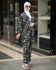 Trendy Olive Tribal Print Set Sophisticated Style