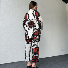 Modern Spider Fabric Kimono Lawn Suit