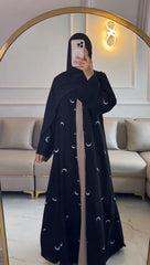 Moon Double Layer Luxe Abaya With Premium Stole – Elegant Modest Wear