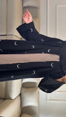 Moon Double Layer Luxe Abaya With Premium Stole – Elegant Modest Wear