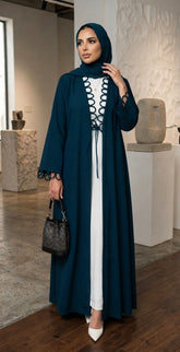 Turquoise Luxe Abaya – Elegant Premium Modest Wear