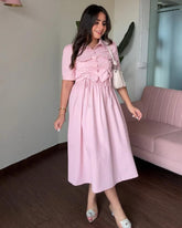 Peony Pink Midi – Elegant Georgette Co-Ord Set 🌸