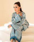 Serene Mosaic Digital Printed Timeless Teal Elegance