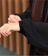 Brown Majestic Abaya With Premium Stole – Elegant Modest Luxury Wear
