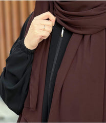 Brown Majestic Abaya With Premium Stole – Elegant Modest Luxury Wear