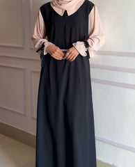 Noir Grace Abaya With Premium Stole – Elegant Luxury Modest Wear