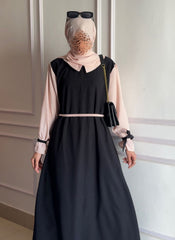 Noir Grace Abaya With Premium Stole – Elegant Luxury Modest Wear