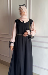 Noir Grace Abaya With Premium Stole – Elegant Luxury Modest Wear