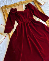 Vintage inspired velvet sweetheart Maxi dress