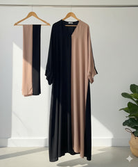 Brown Majestic Abaya With Premium Stole – Elegant Modest Luxury Wear