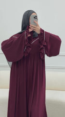 Ayse Flarey Abaya With Premium Stole – Elegant Flared Modest Wear