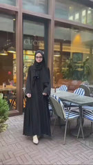 Black Classic Abaya With Premium Stole – Elegant Everyday Modest Wear