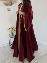Gul-e-Dil Maroon Embroidered Abaya – Elegant Modest Premium Wear