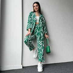 Stylish Zebra Print Coordinated Set Trendy Gown & Trousers