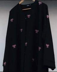 Bow Charm Abaya – Elegant Feminine Modest Wear