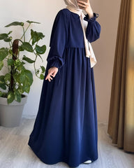 Sapphire Grace Abaya – Elegant Modest Luxury Wear (Without Stole)