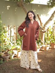 Nooray Brown – 2 Piece Kurti Set