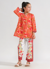 Marrakech Sunset Embroidered 2-Piece Suit for Girls | Festive & Eid Ready 2025