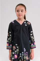 Floral Nocturne Embroidered 2-Piece Suit for Girls | Elegant Eid & Party Wear 2025 (6-14 Years)