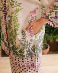 Loungewear Ensemble Cross Slub Printed Cord 2-Piece Set