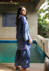 Deep Midnight Navy With Starry Sky Print 2-Piece Kurti Set