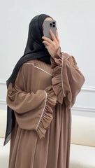 Ayse Flarey Abaya With Premium Stole – Elegant Flared Modest Wear