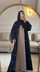 Moon Double Layer Luxe Abaya With Premium Stole – Elegant Modest Wear