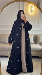 Moon Double Layer Luxe Abaya With Premium Stole – Elegant Modest Wear