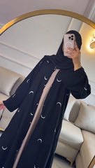 Moon Double Layer Luxe Abaya With Premium Stole – Elegant Modest Wear