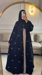 Moon Double Layer Luxe Abaya With Premium Stole – Elegant Modest Wear