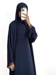 Nida Al Luxe Abaya With Premium Stole – Elegant Lace Modest Wear