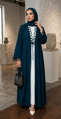 Turquoise Luxe Abaya – Elegant Premium Modest Wear