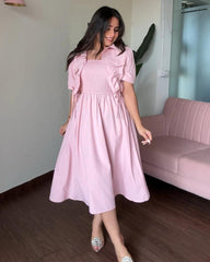 Peony Pink Midi – Elegant Georgette Co-Ord Set 🌸