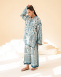 Serene Mosaic Digital Printed Timeless Teal Elegance